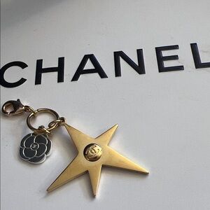 CHANEL Gold Star and Silver Camellia Key Holder